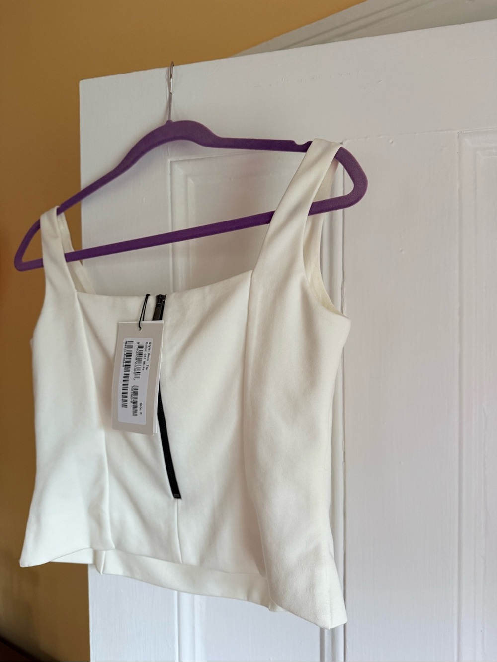 NWT Marcella NYC Off-White Square Neck Corset Tank Top - Size M - Picture 6 of 7